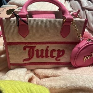Juicy Couture Pink & Cream Mini Satchel with Coin Pouch